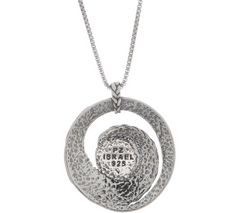 Or Paz Sterling Silver Blue Gemstone Accent Round Pendant with Chain