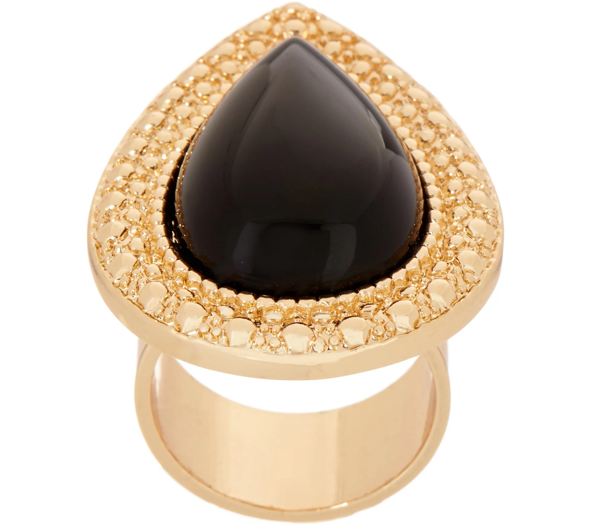 Samantha Wills Gold Tone Black Bohemian Bardot Ring Size 5