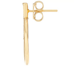 Italian Silver Open Circle White Topaz Hoop Earrings, 18K gold-plated Sterling silver