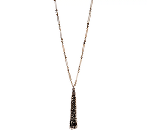 Susan Graver 40" Crystal Tassel Hemalite Necklace
