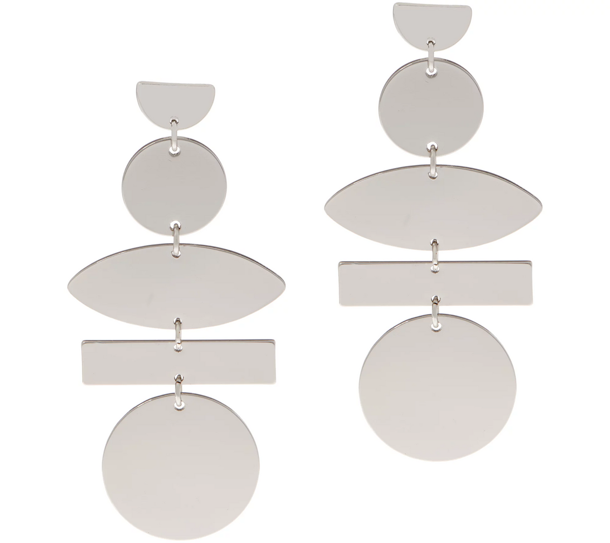 Susan Graver Geometric Silver Tone Dangle Earrings