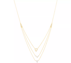 Diamonique Goldclad Sterling Silver Three Row Layered Necklace