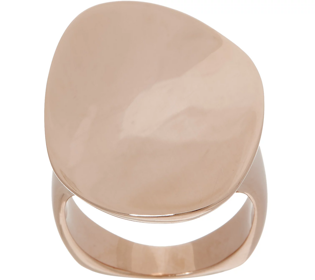 Bronzo Italia Rose Tone Organic Oval Bronze Ring, Size 5