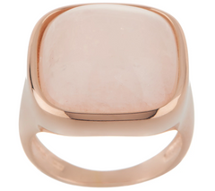 Bronzo Italia Cabochon Gemstone Rose Tone Bronze White Moon Stone Ring Size 7