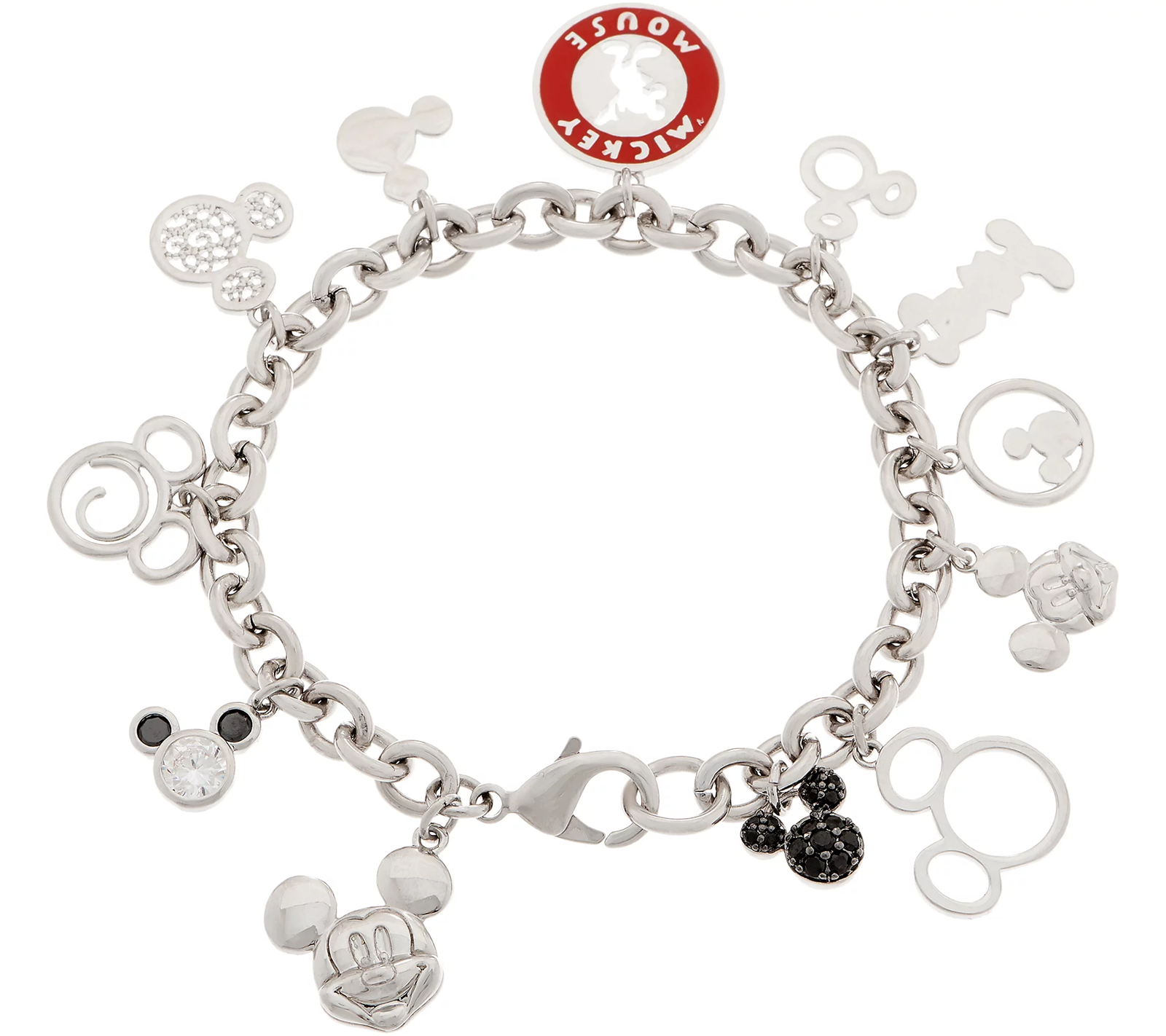 Mickey's 90th Birthday Mickey Through the Years Charm Bracelet, 8" Fit
