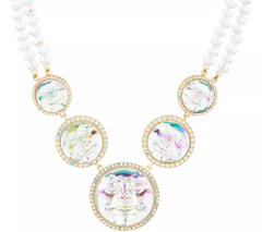 Kirks Folly Glorious Crystal Aura Gold Tone Seaview Watermoon Necklace
