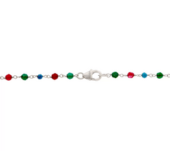 Italian Silver 20" Sterling Silver Multi Color Gemstone Necklace
