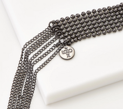 LOGO Links by Lori Goldstein Legacy Mesh Scarf GunMetal Necklace