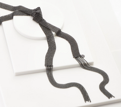 LOGO Links by Lori Goldstein Legacy Mesh Scarf GunMetal Necklace