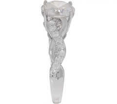 Diamonique  Sterling Silver Infinity Design Roung Cut Ring,Size 6