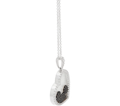 Mickey's 90th Birthday Diamonique Hidden Mickey Heart Pendant, Sterling silver