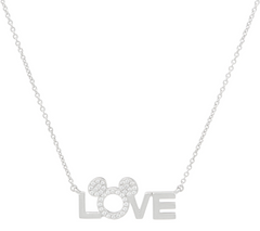 Mickey's 90th Birthday Diamonique Love Necklace, Sterling Silver