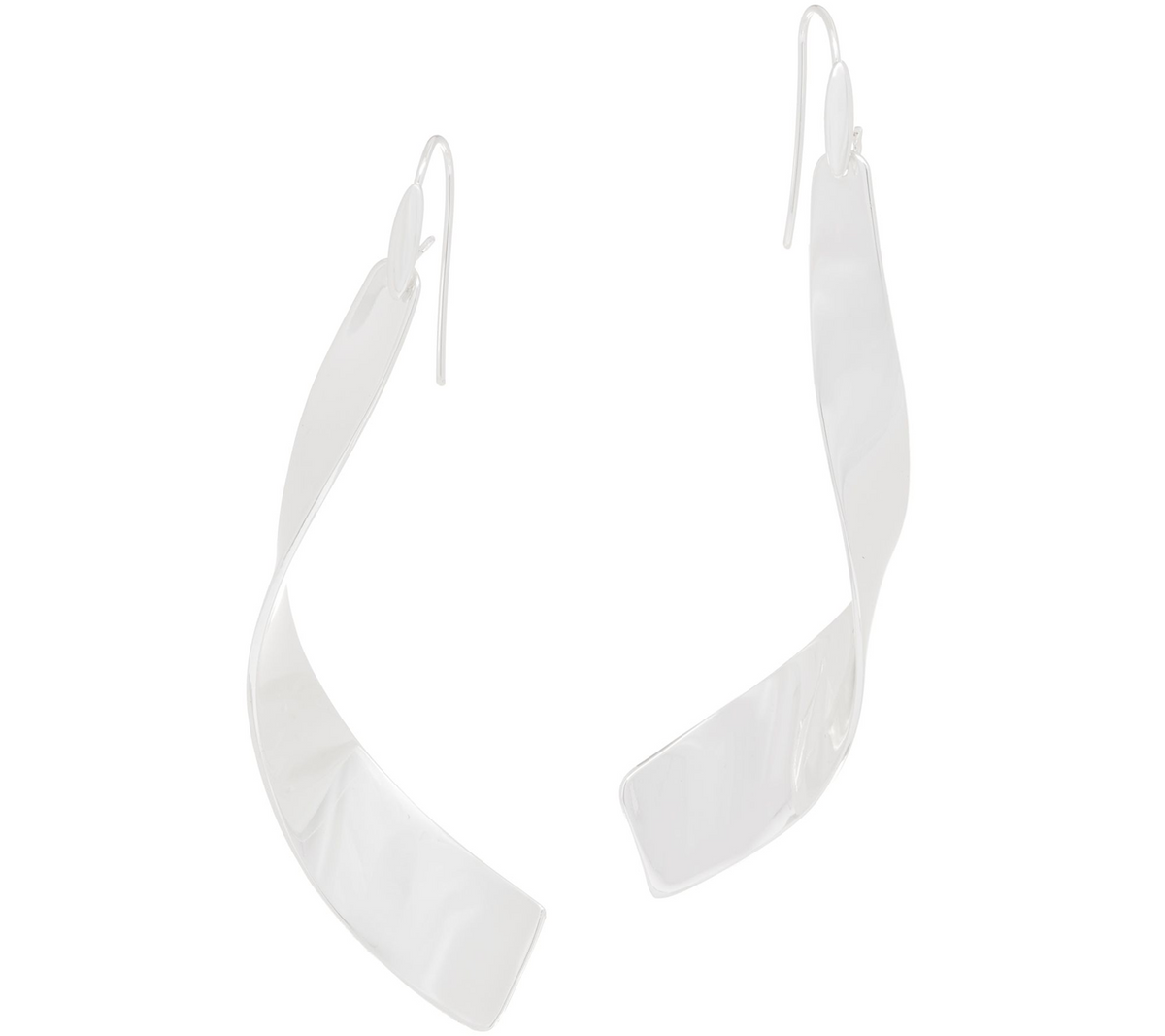 RLM Bronze White Tone Twisted Stick Earrings