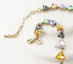 LOGO Links by Lori Goldstein Legacy Triangles Antiqued Goldtone Necklace