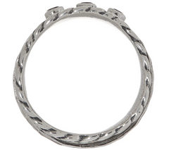 Or Paz Sterling Silver White Topaz Spinner Ring Size 9