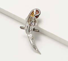 Sterling Silver Gemstone Parrot Pin/Pendant