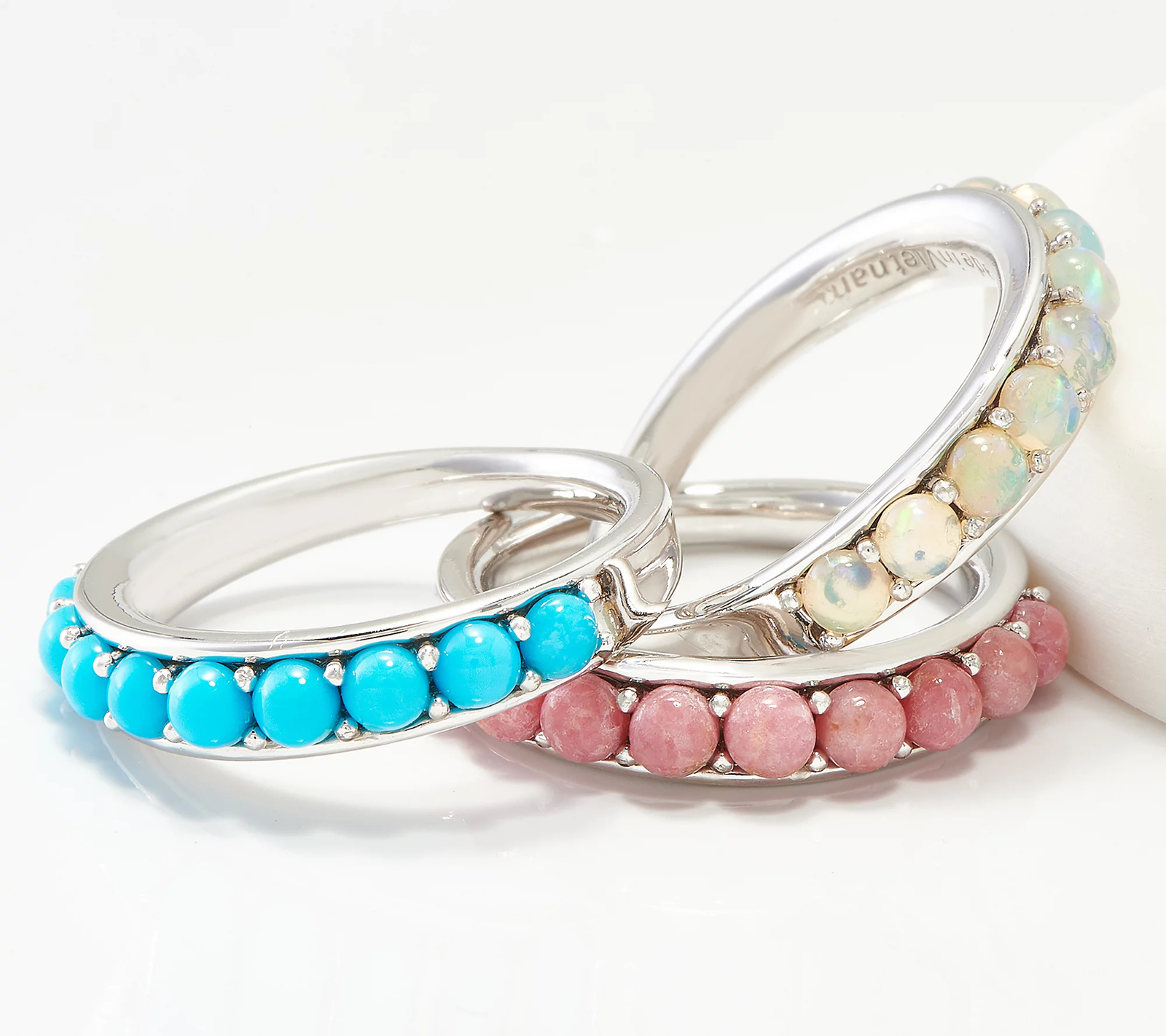 Affinity Gems Sterling Silver Cabochon Rhodonite Gemstone Band Ring, Size 8