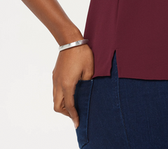 UltraFine Silver Solid Oval Hinged Cuff Avg