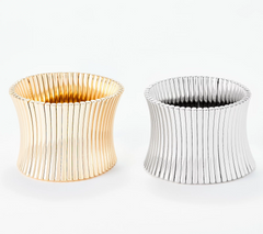 Susan Graver Metal Cuff Stretch Bracelet Large / X-Large