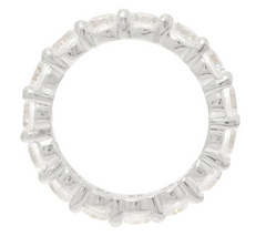 Diamonique Sterling Silver Round Eternity Band Ring, Size 8