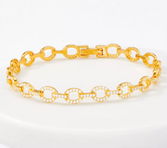 Diamonique Oval Link Tennis Bracelet Sterling Silver Size 6"