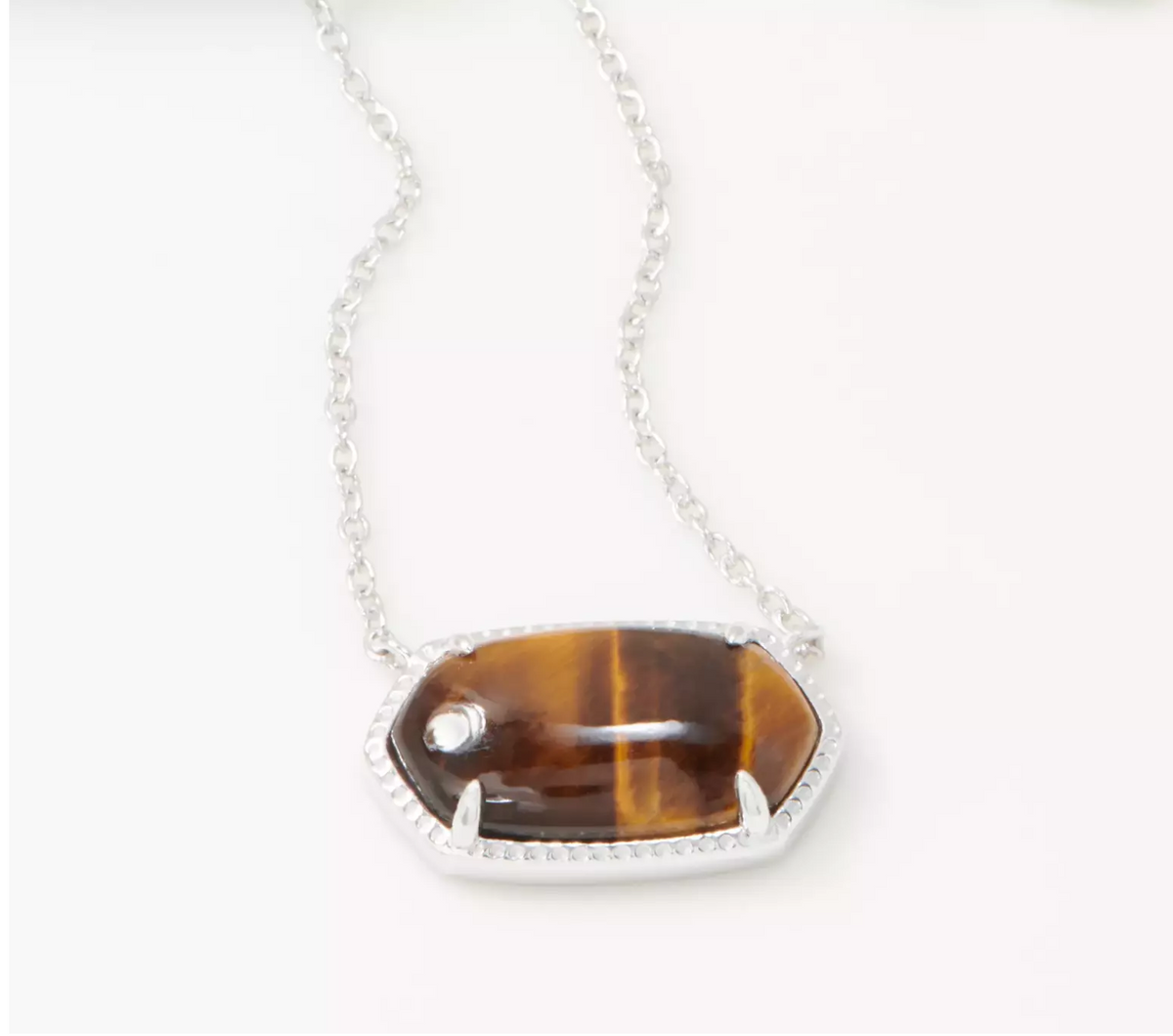 Affinity Gems Opaque Tiger's Eye Necklace Sterling Silver. 18"