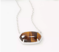 Affinity Gems Opaque Tiger's Eye Necklace Sterling Silver. 18"