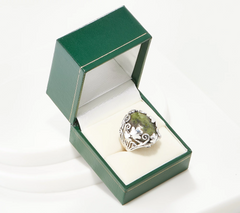 Connemara Marble 30th Anniversary Shamrock Sterling Silver Ring Size 6