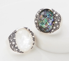 Michael Dawkins Sterling Silver Starry Night Triplet Ring, Size 7