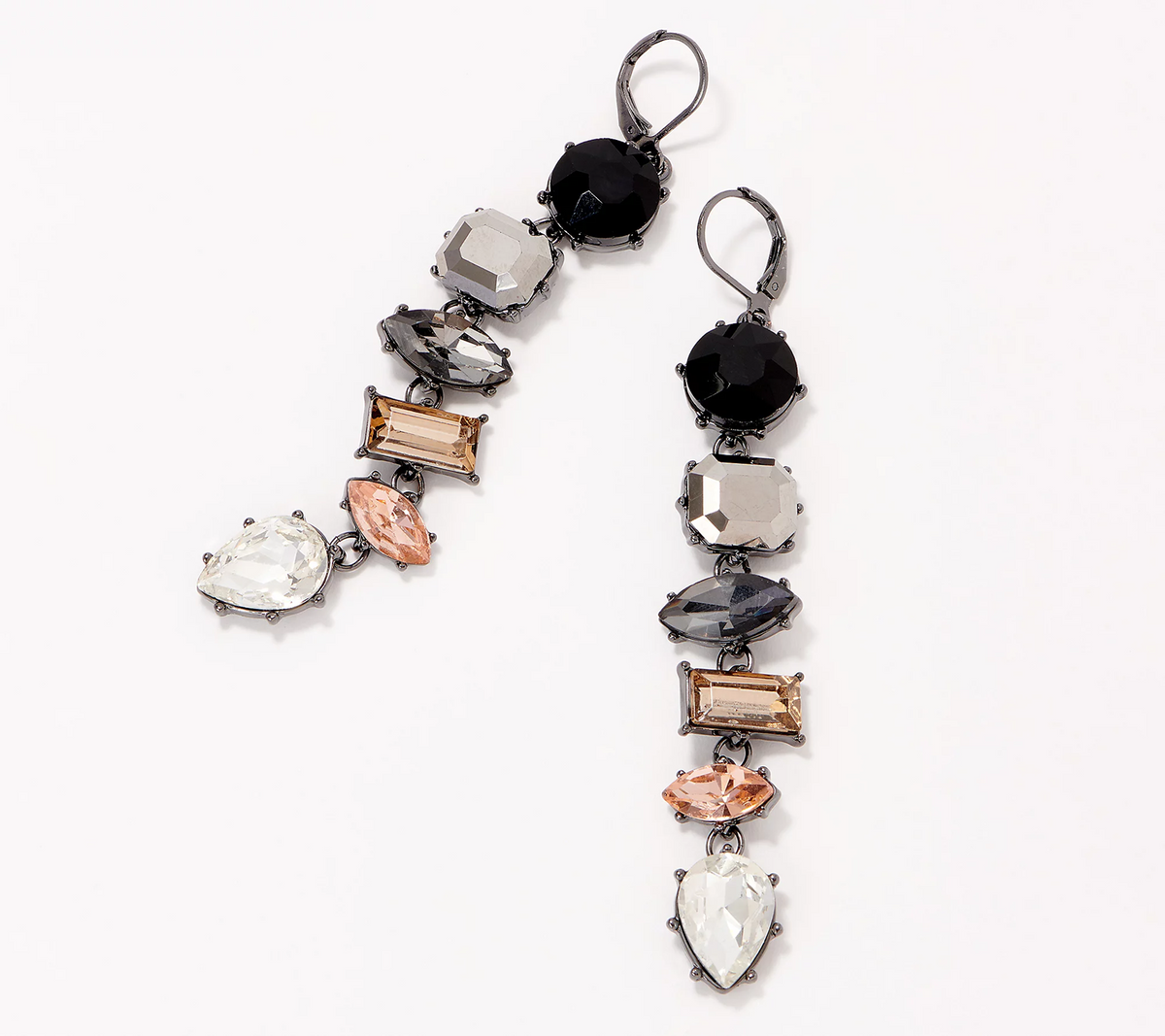 LOGO Links by Lori Goldstein Legacy Gunmetal/Black Chandelier Earrings