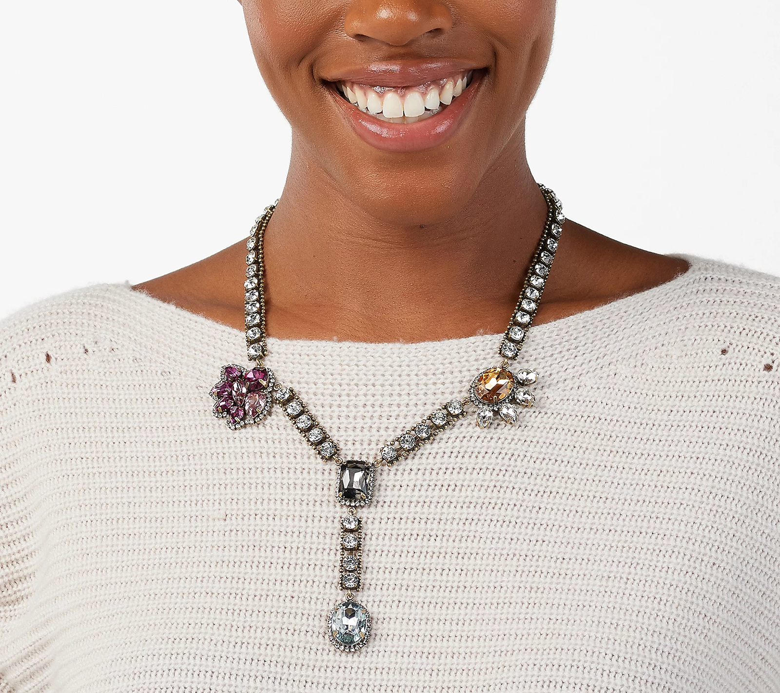 LOGO Lavish Links by Lori Goldstein Antique Y Necklace
