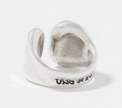 Anillo UNOde50 de plata de ley con alto brillo (no coincidente, talla 6)