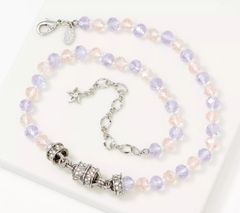 Kirks Folly Wonderland Magnetic Silvertone Rose/Violet Beaded Necklace