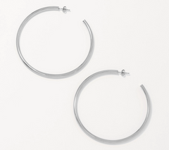 Sterling Silver Polished 2-1/2" Hoop Earrings By Silver Style