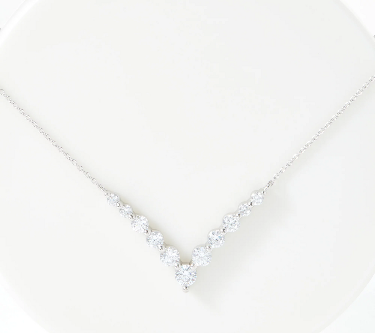Diamonique V-Necklace Sterling Silver