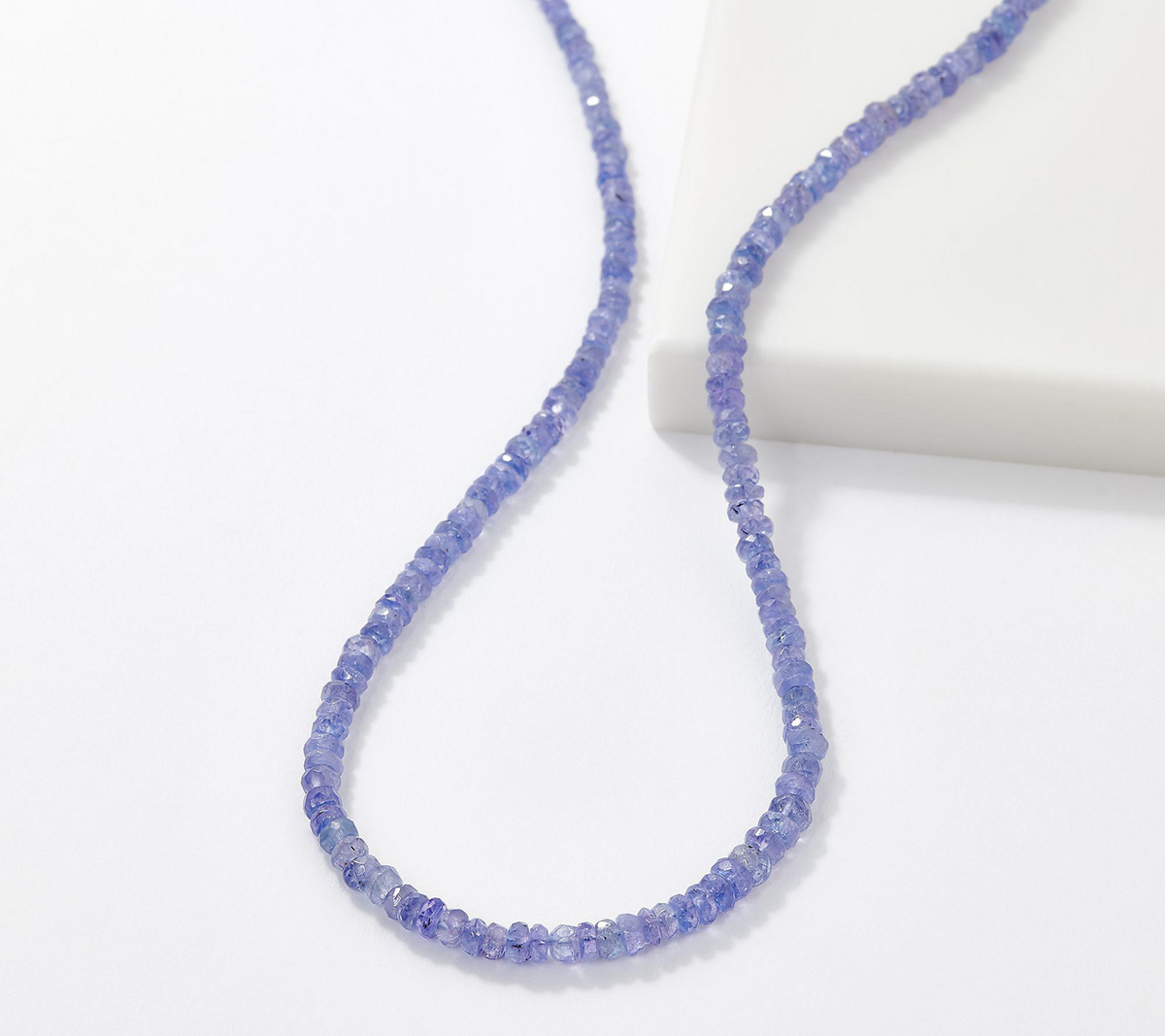 Affinity Gems Tanzanite Beaded 18" Sterling Silver Necklace
