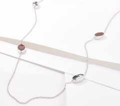 Generation Gems Sterling Silver White Buffalo Reversible Necklace,  34"