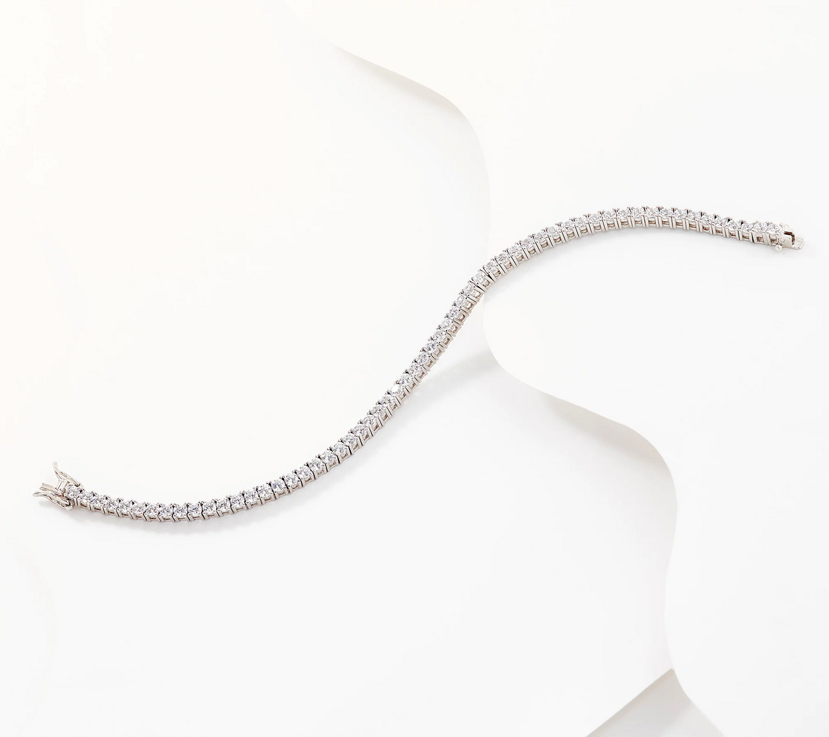 Diamonique 100 Facet "Dreams Come True" Platinum Clad Bracelet, Small 6-3/4"