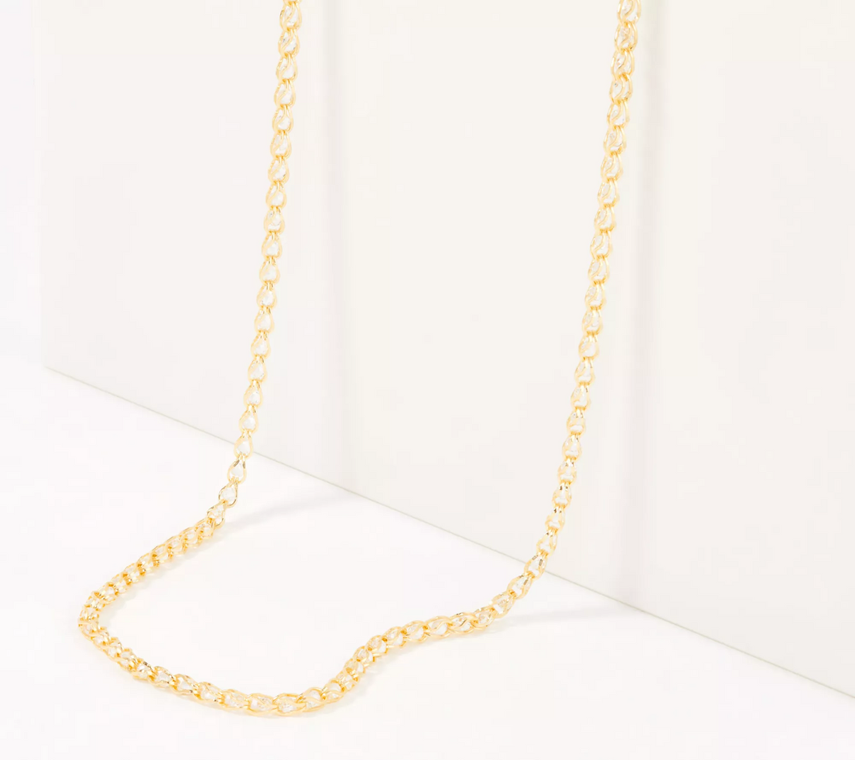 Diamonique 16.50 cttw Raindrop Tennis Necklace, 14K gold-plated Sterling Silver