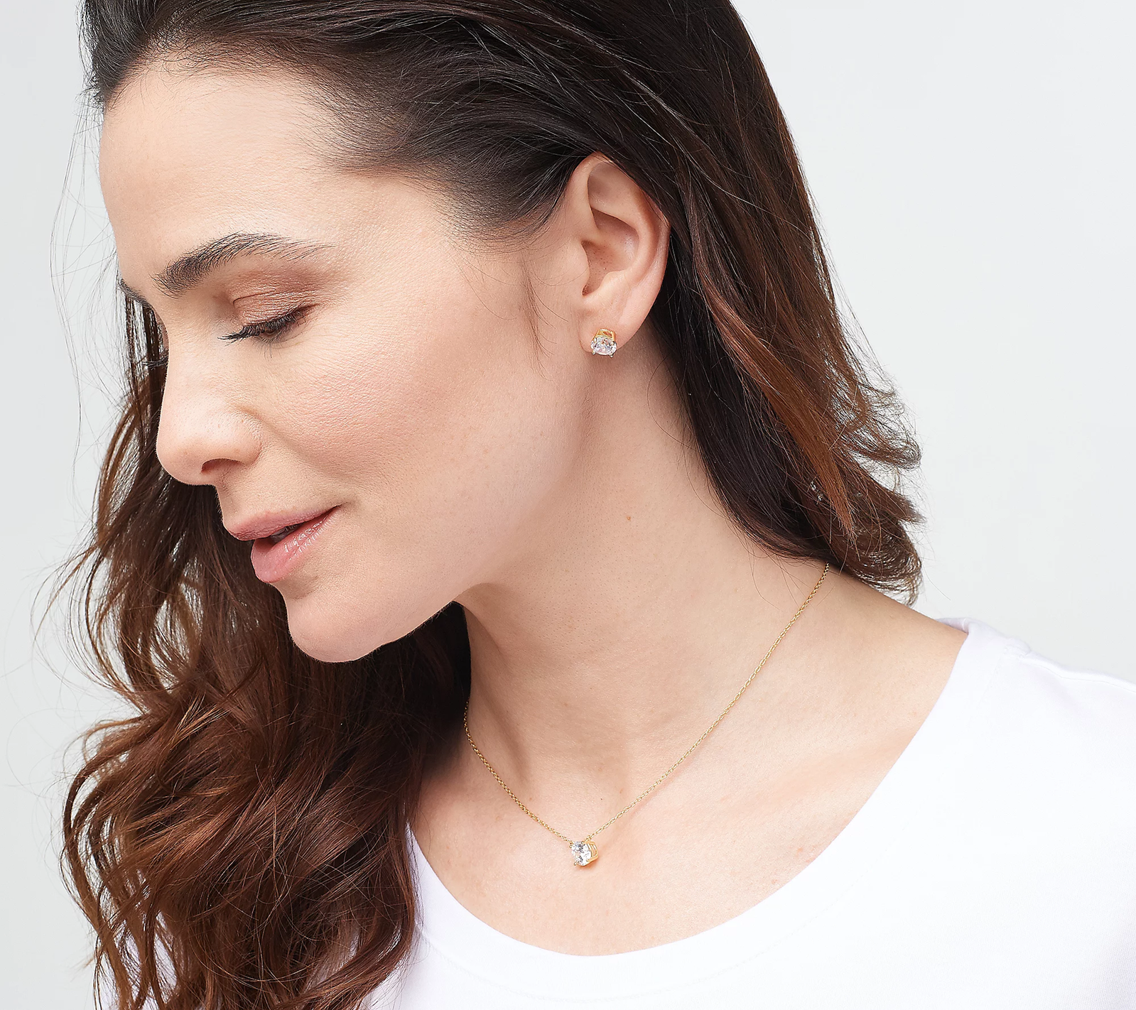 Diamonique  Sterling Silver Goldclad Set of 6 Essentials