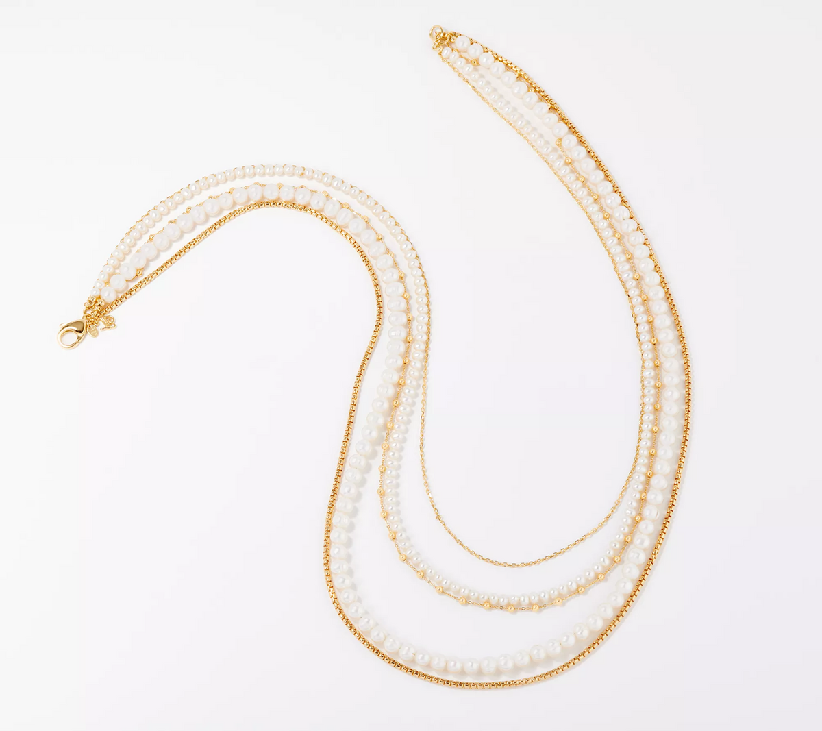 Collar Honora de perlas cultivadas multihebra en plata de ley de 66 cm