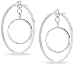 Steel by Design Nested Stainless steel Hoop Earrings