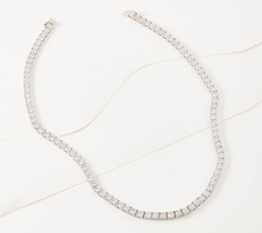 Diamonique 100 Facet 16" Tennis Necklace, Platinum Clad