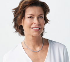 Diamonique 100 Facet 16" Tennis Necklace, Platinum Clad