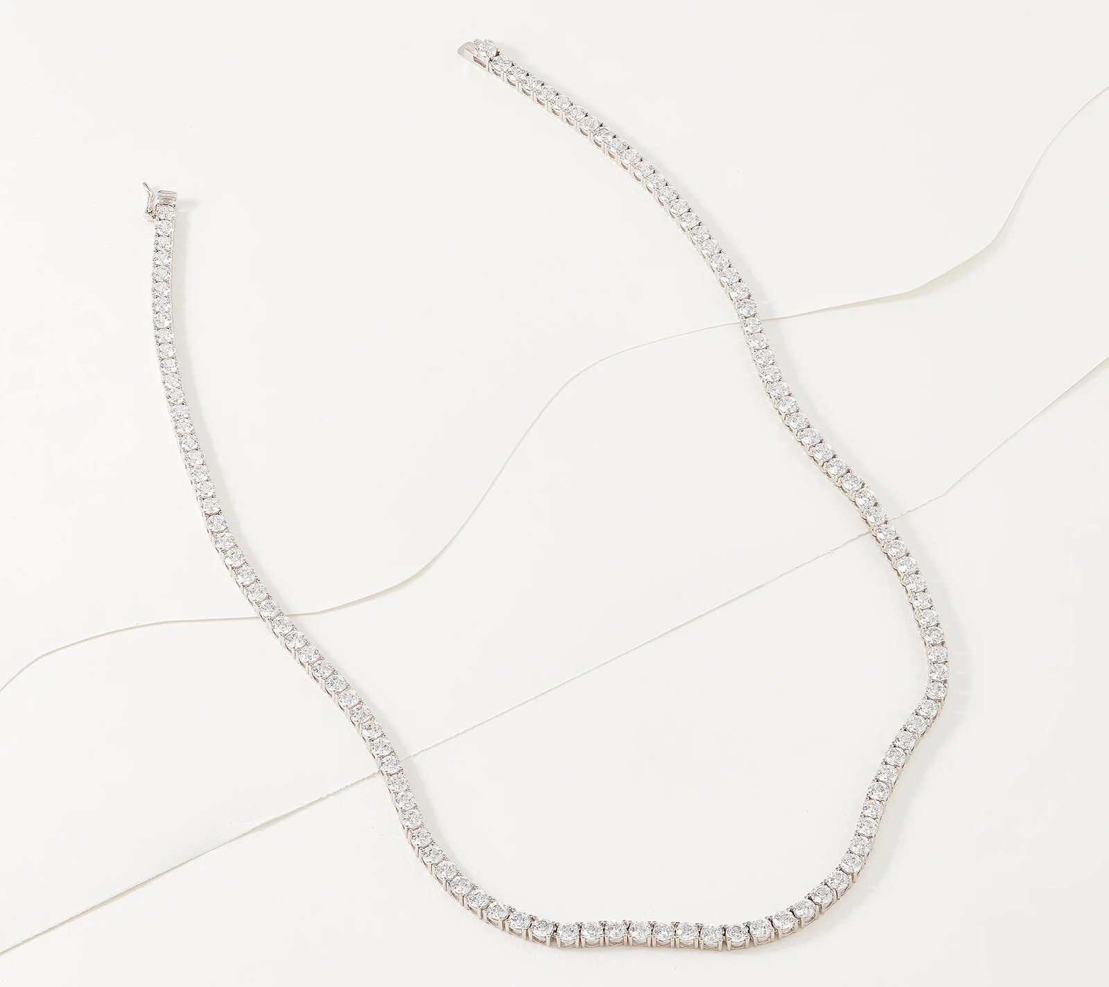 Diamonique Platinum Clad 100 Facet 20" Tennis Necklace