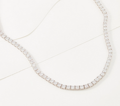 Diamonique Platinum Clad 100 Facet 20" Tennis Necklace