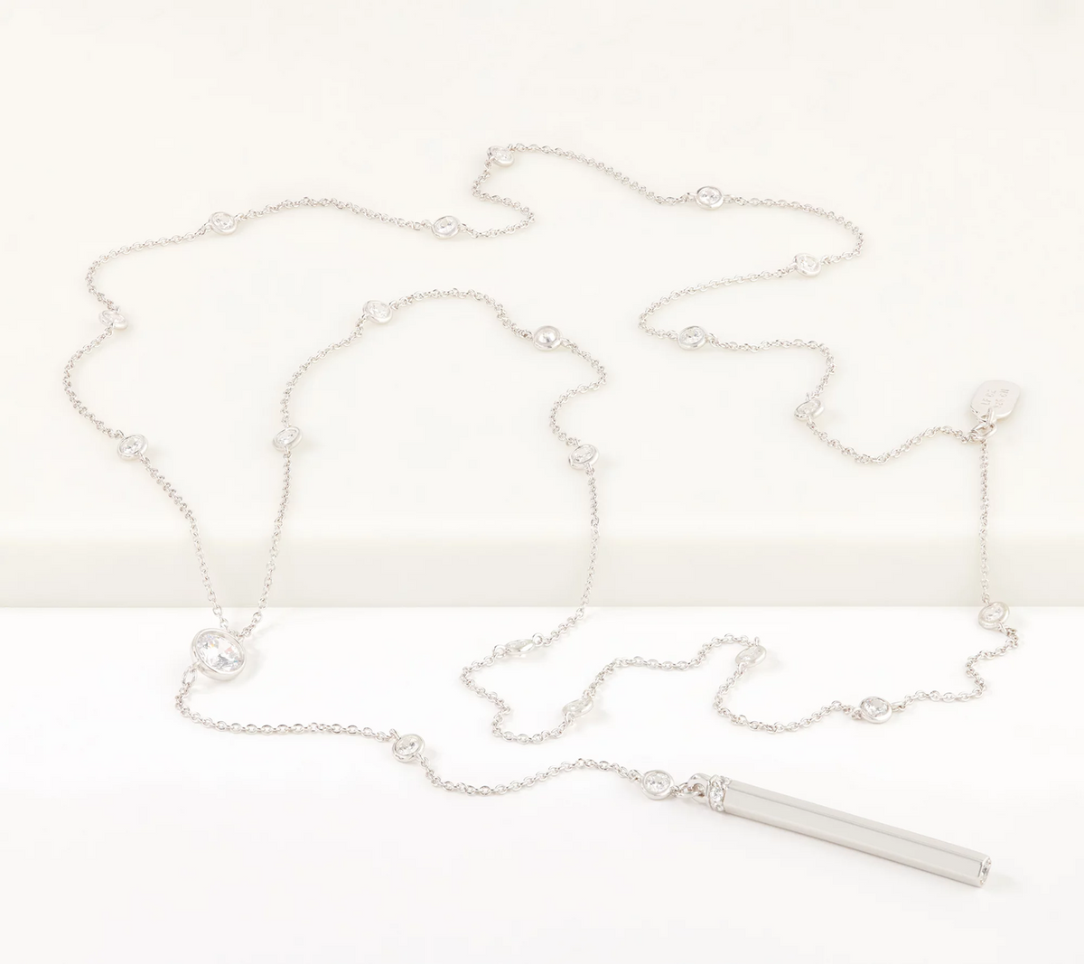 Diamonique x Lisa Freede 22" Lariat Necklace, Sterling Silver