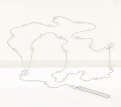 Diamonique x Lisa Freede 22" Lariat Necklace, Sterling Silver