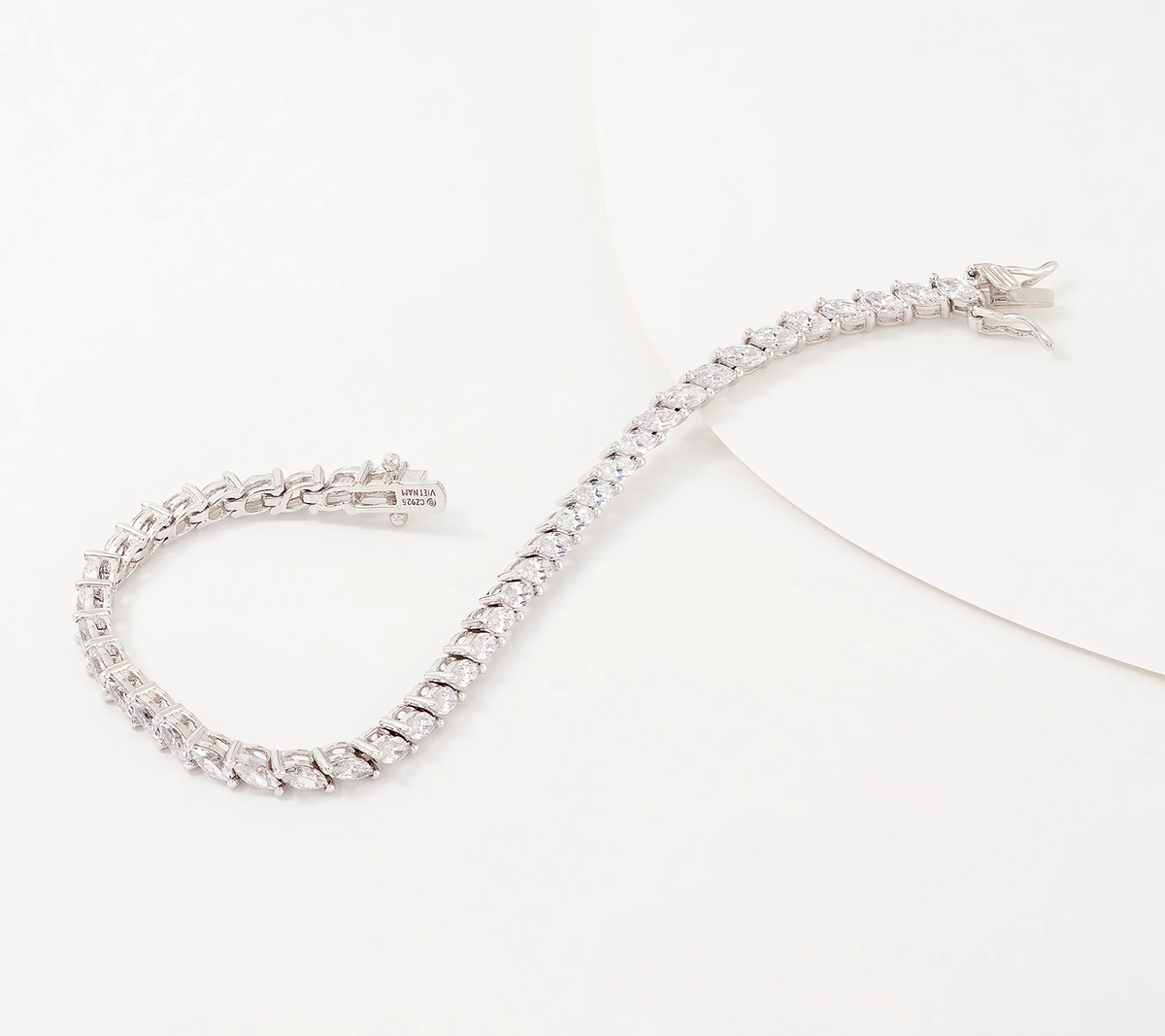 Diamonique x Lisa Mason Platinum Clad Marquise Tennis Bracelet, 7-1/4"