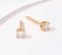 Affinity Gold Clad Sterling Silver Diamond Stud Earrings